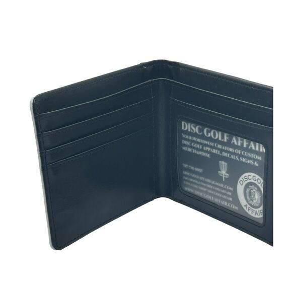 Disc Golf BASKET TREE SCENE Disc Sublimated Design Bi-Fold Wallet Disgolfer Gift - Picture 2 of 5